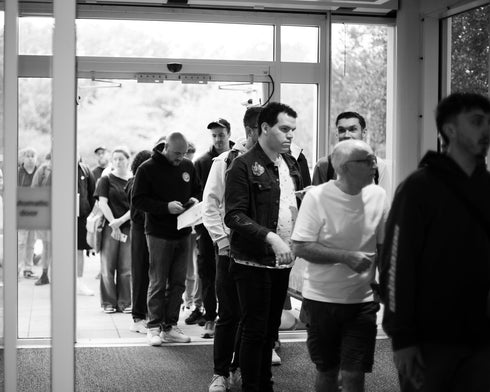 Collectors and vendors at a previous Orbit Card Show, illustrative photo
